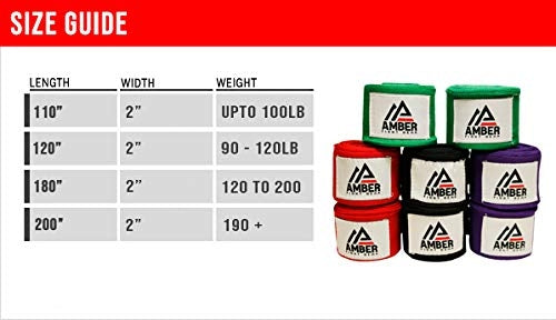 Amber Fight Gear Mexican Style Elastic Handwraps - Breathable,