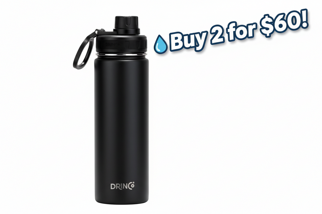 DRINCO® 22oz Stainless Steel Sport Water Bottle - Black